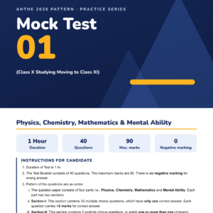 Class 10 Engineering ANTHE pattern mock test paper cover — Azone Classes