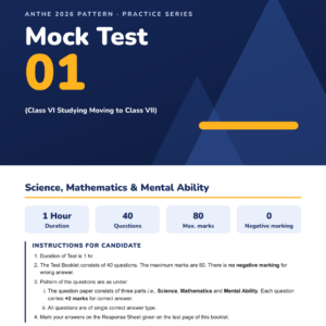 Class 6 ANTHE pattern mock test paper cover — Azone Classes