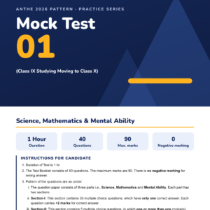 Class 9 ANTHE pattern mock test paper cover — Azone Classes